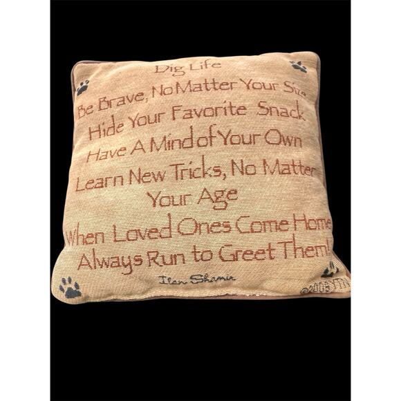 Advice From A Dachshund Throw Pillow Decorative Two Sided Dog Square 2009 - Picture 2 of 3